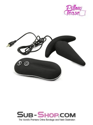 1482M-SIS      Silicone Anal Mini Rocket Vibrating Sissy Gurl Butt Plug. Black
