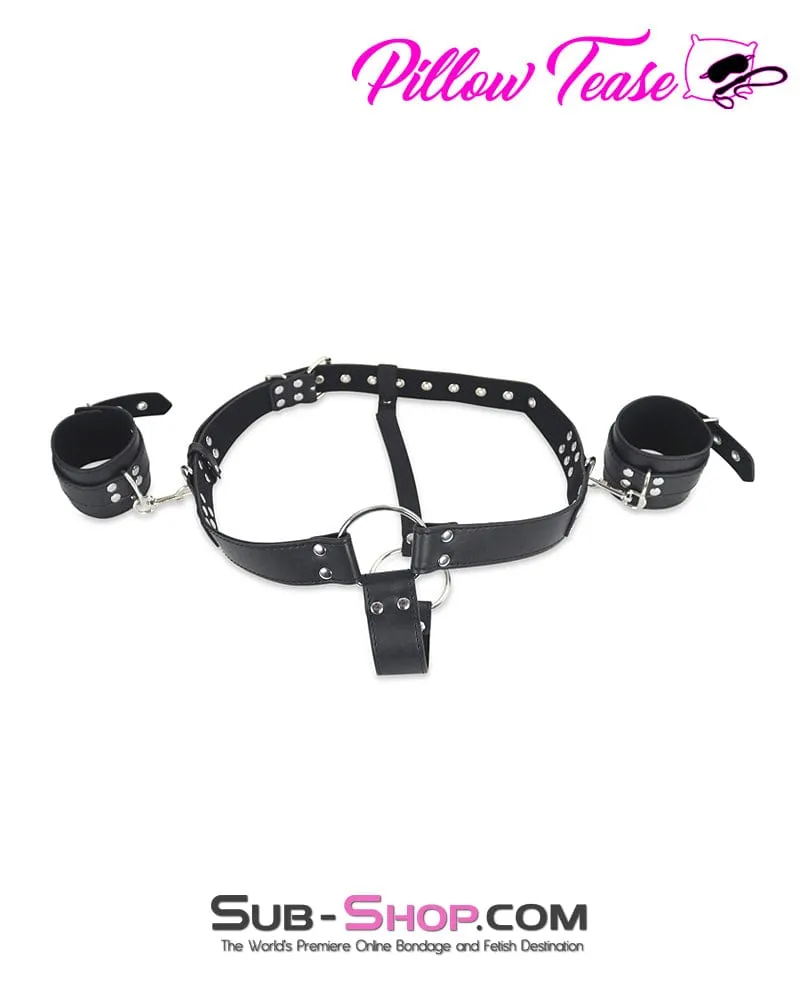 1546DL      Butt Plug Harness with Cock Ring and Wrist Bondage Cuffs