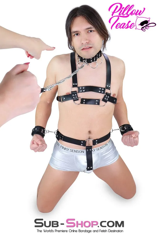 1546DL      Butt Plug Harness with Cock Ring and Wrist Bondage Cuffs