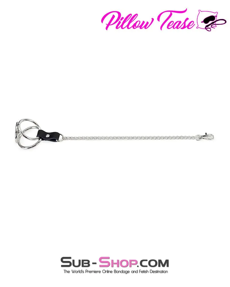 1758AR      Cock and Balls Ring With Connected Tweezer Nipple Clamps