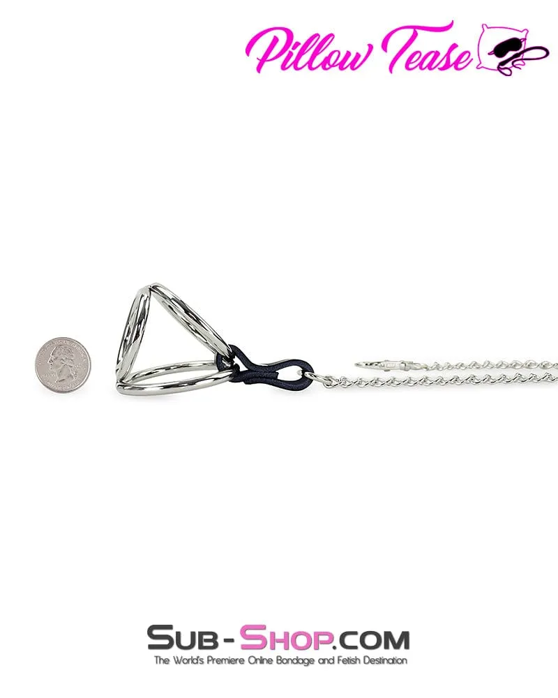 1758AR      Cock and Balls Ring With Connected Tweezer Nipple Clamps