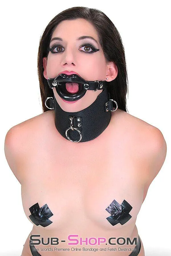2438M-SIS      Sissy Boi Bondage Rag Doll Black Female Led Relationship Sex Lips Strapped Open Mouth Gag