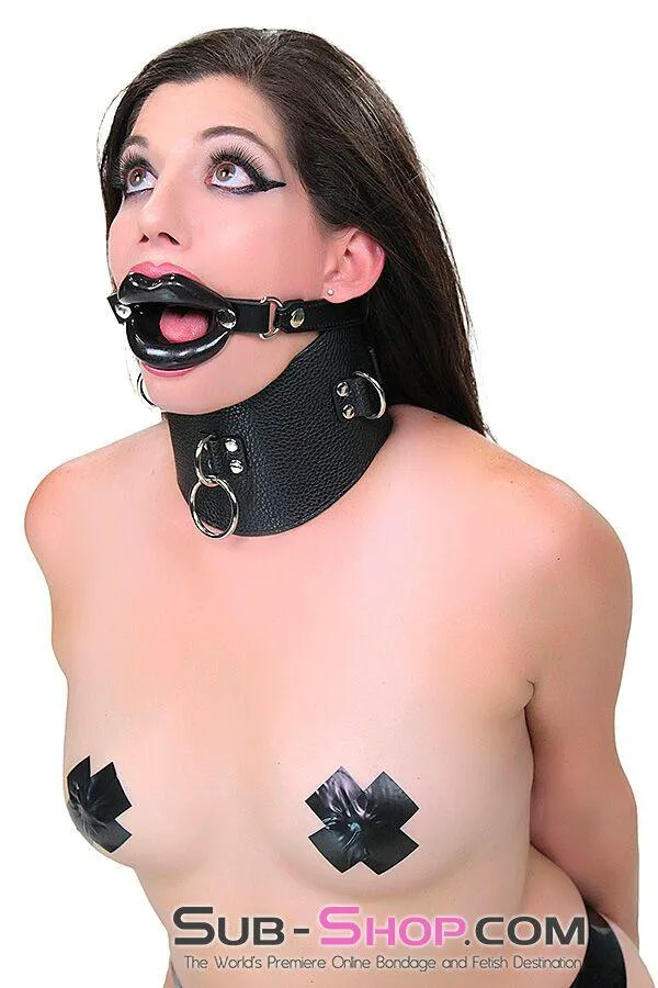 2438M-SIS      Sissy Boi Bondage Rag Doll Black Female Led Relationship Sex Lips Strapped Open Mouth Gag
