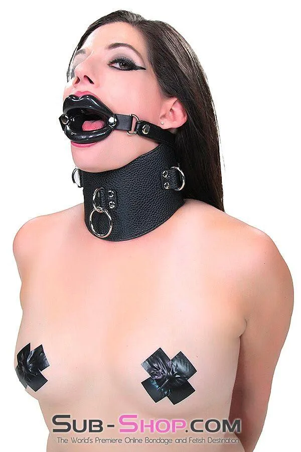 2438M-SIS      Sissy Boi Bondage Rag Doll Black Female Led Relationship Sex Lips Strapped Open Mouth Gag
