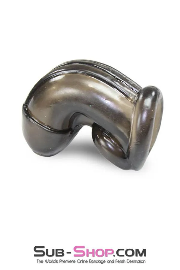 2549M      Molded Jelly Cock Cage. Smoke