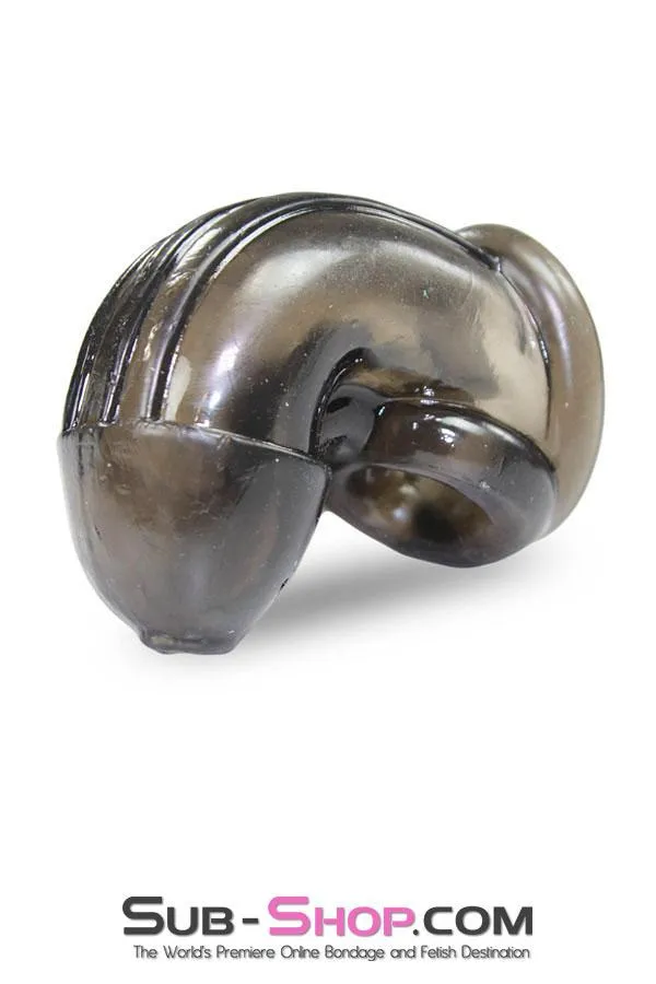 2549M      Molded Jelly Cock Cage. Smoke