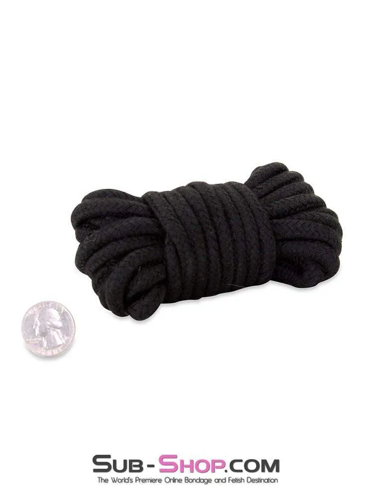 2749M-SIS      Rope Bondage Quickie. Black Bondage And Fetish Cotton Rope - 15 feet