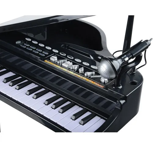37-Key Kids' Electronic Grand Piano with Microphone & Stool | Record, Playback, and 24 Sound Effects