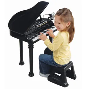 37-Key Kids' Electronic Grand Piano with Microphone & Stool | Record, Playback, and 24 Sound Effects