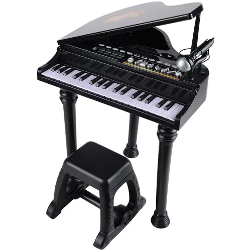 37-Key Kids' Electronic Grand Piano with Microphone & Stool | Record, Playback, and 24 Sound Effects