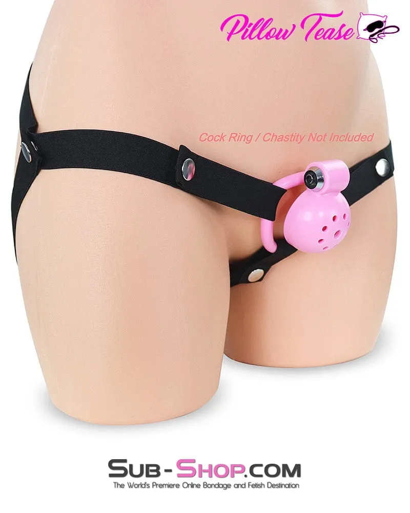 3774DL  Black Nylon Chastity Holder Harness
