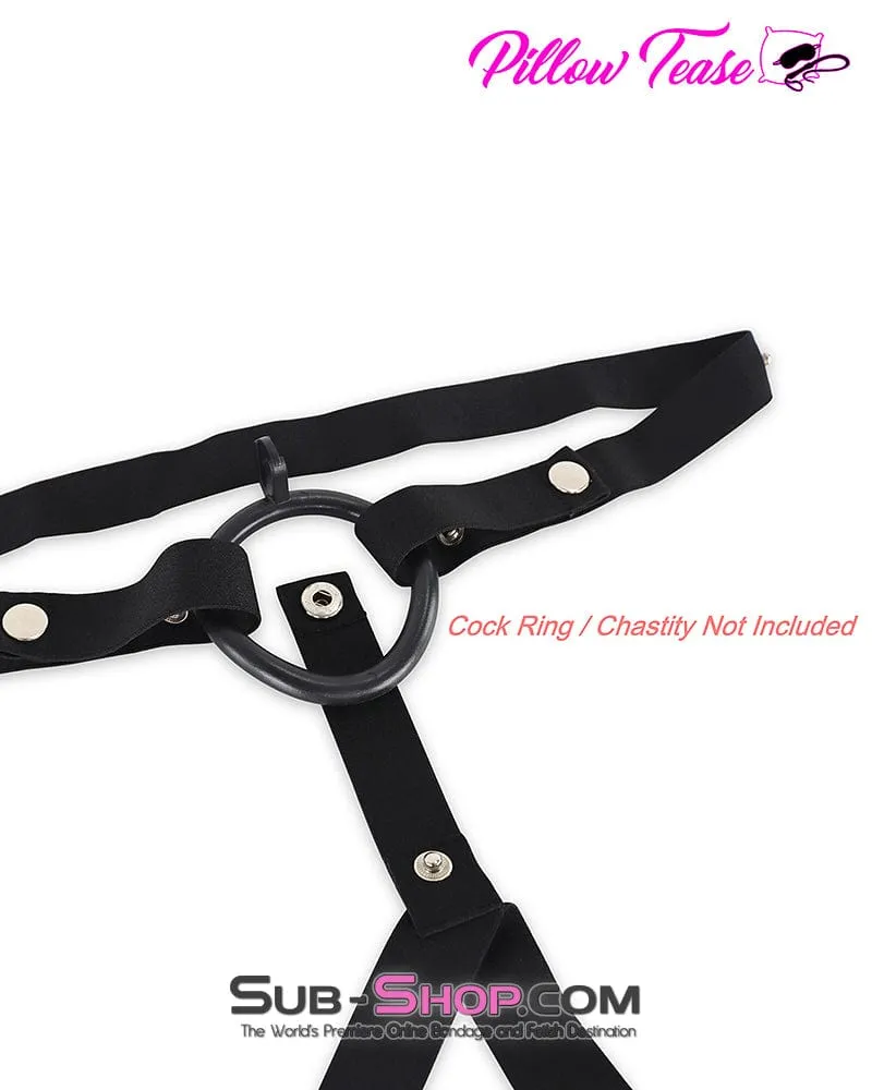 3774DL  Black Nylon Chastity Holder Harness