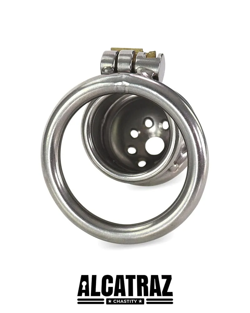 3838AR-SIS      Steel Capped Tube Full Enclosure Chastity Sissy Cock Cage with 2 Cock Ring