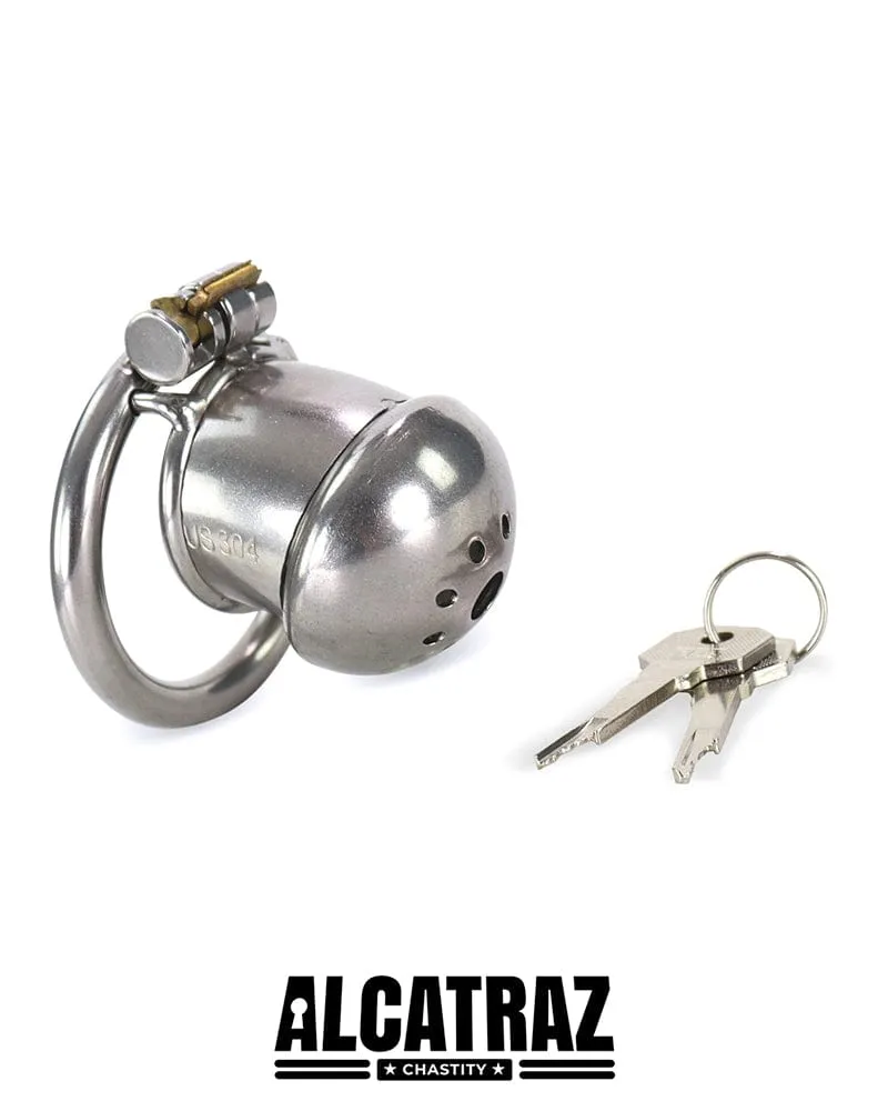 3838AR-SIS      Steel Capped Tube Full Enclosure Chastity Sissy Cock Cage with 2 Cock Ring