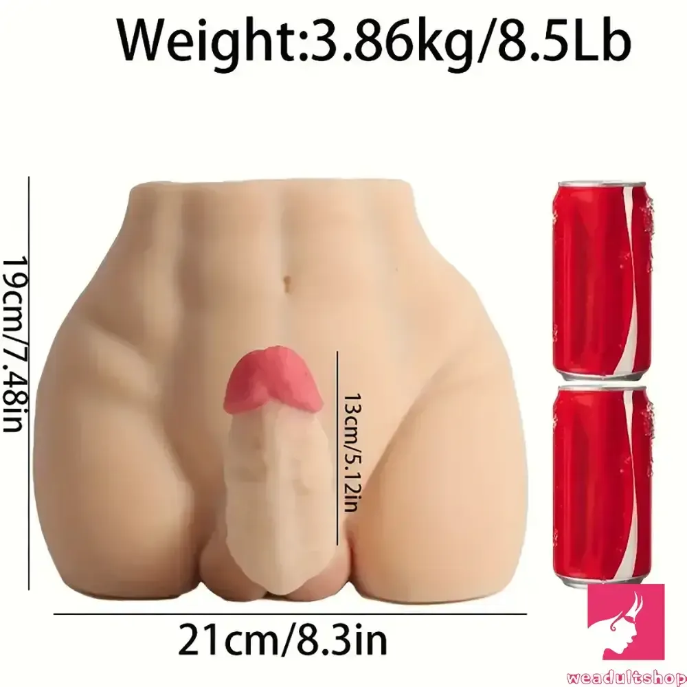 5.12in Premium Real Silicone Flexible Dildo With 8.5lb Male Sex Torso