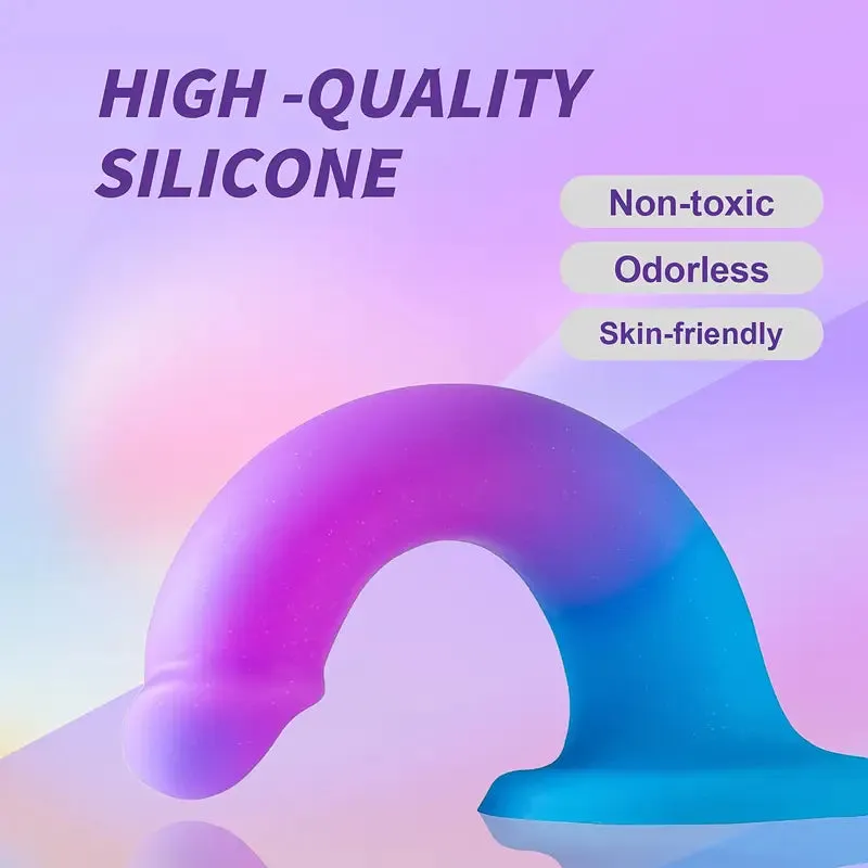 5.5 Soft Silicone Dildo Flexible Anal Plug With Suction Cup For Hands-Free