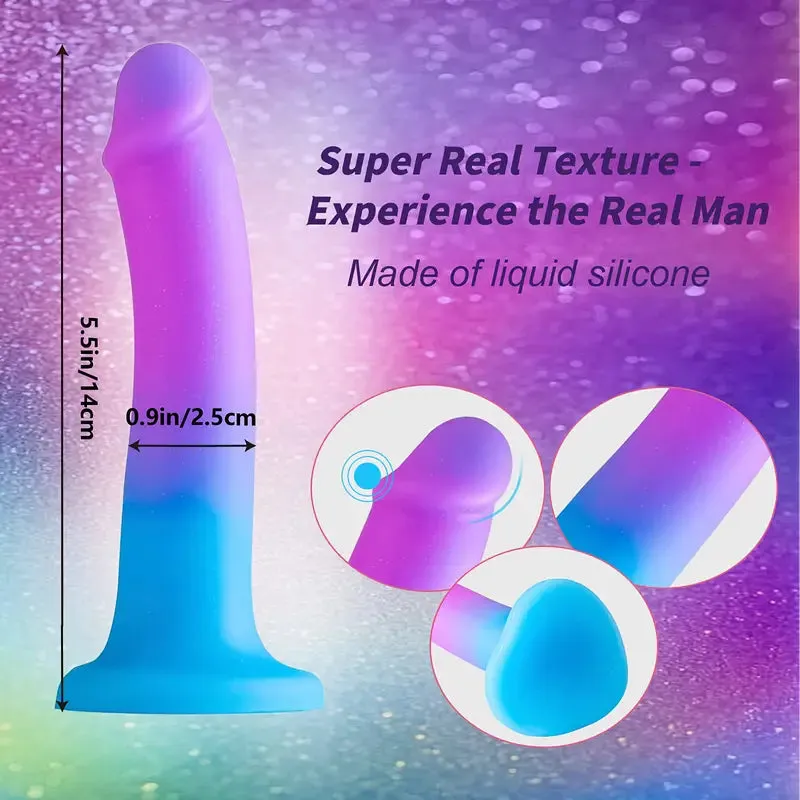 5.5 Soft Silicone Dildo Flexible Anal Plug With Suction Cup For Hands-Free