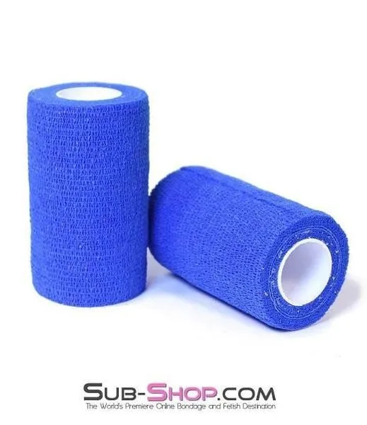 5749A-SIS      Pretty Fetish Services Wrap-Sure Self Adhesive Sissy Slave Bondage and Gag Wrap. Blue
