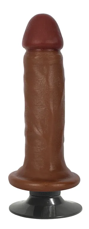 6 Bareskin Vibrating Dildo No Balls Latte