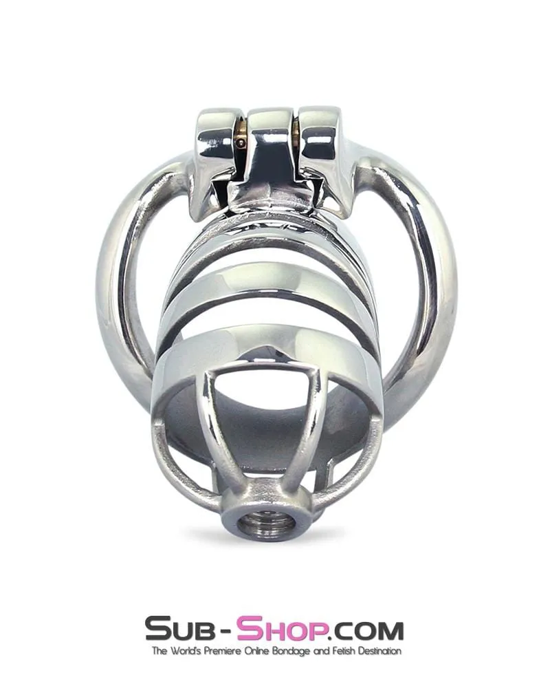 6882M-SIS      Sissy's Alcatraz Steel Total Cock Cage Tease and Denial Chastity Device