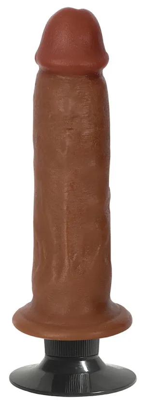 7 Bareskin Vibrating Dildo No Balls Latte