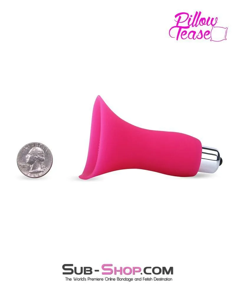 7081S-SIS      Vibrating Pink Sissy Silicone Breast Suction Cup with Nipple Stimulators Inside. Single