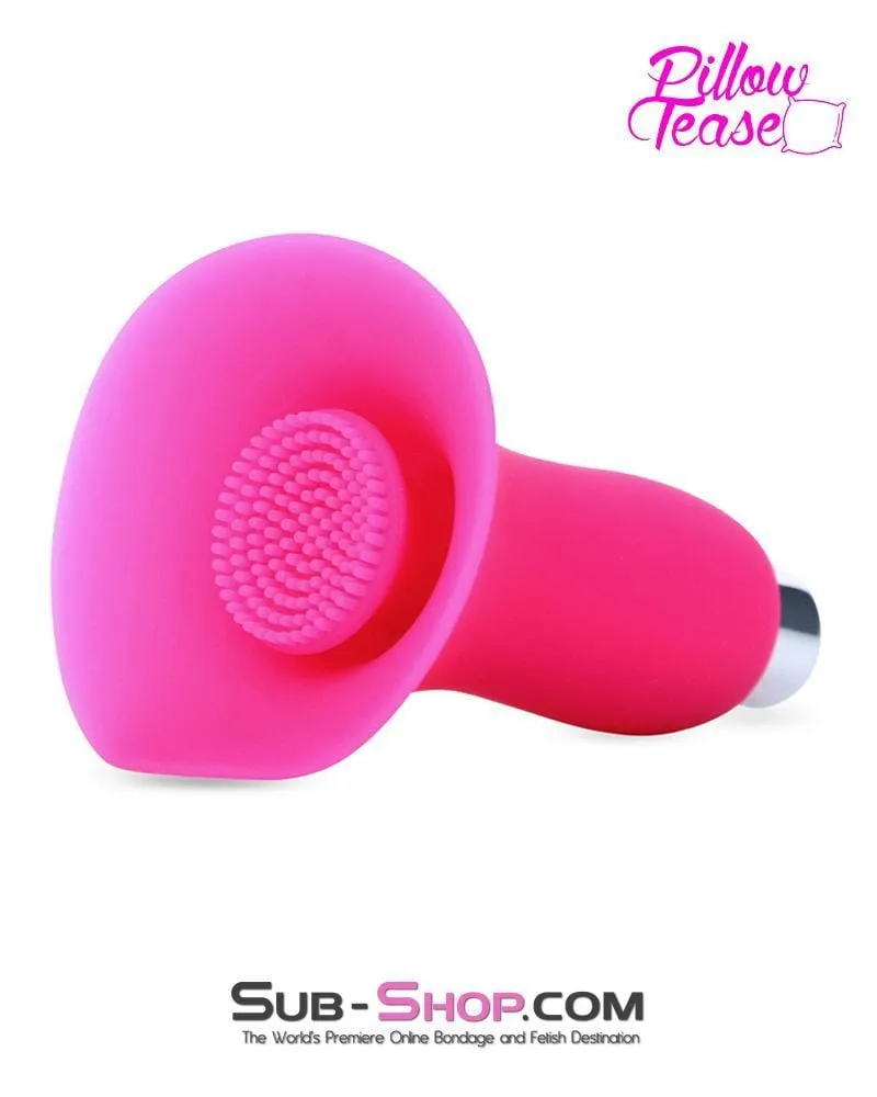 7081S-SIS      Vibrating Pink Sissy Silicone Breast Suction Cup with Nipple Stimulators Inside. Single