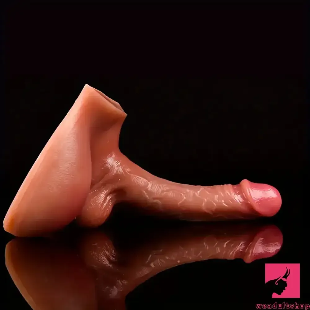 7.08in Flexible Silicone Soft Dildo With Sex Torso For Female Gay Men