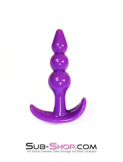 7306AE-SIS      Sissy's Silicone Mini Ribbed Graduated Plug. Purple