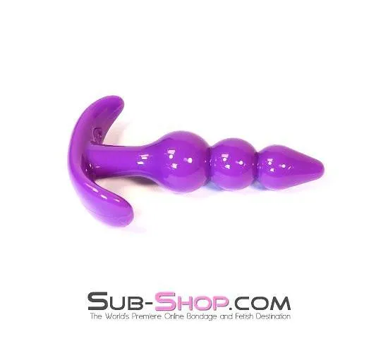 7306AE-SIS      Sissy's Silicone Mini Ribbed Graduated Plug. Purple