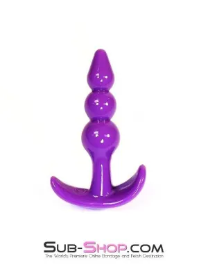 7306AE-SIS      Sissy's Silicone Mini Ribbed Graduated Plug. Purple