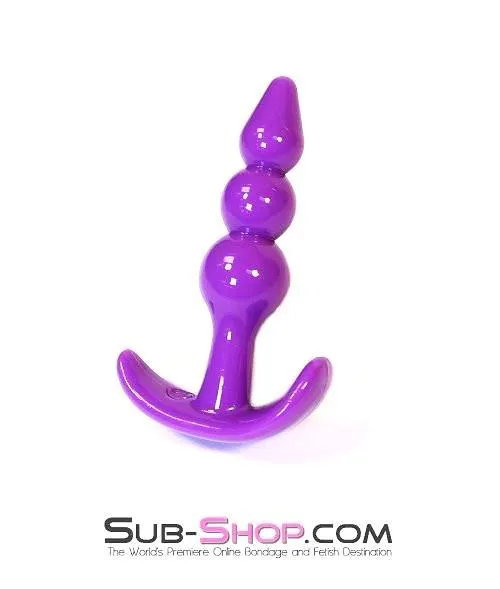 7306AE-SIS      Sissy's Silicone Mini Ribbed Graduated Plug. Purple