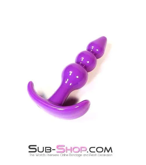 7306AE-SIS      Sissy's Silicone Mini Ribbed Graduated Plug. Purple