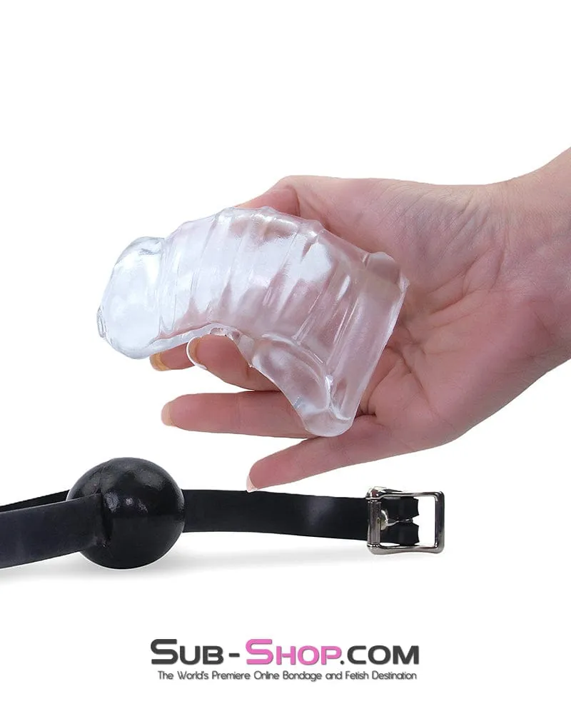 7379M      The Guardian Clear Silicone Cock and Balls Chastity Cage