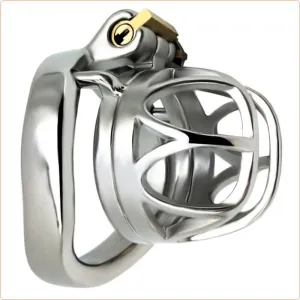 7828M      The Brig Large Steel Cock Cage Chastity with Large Cock Ring