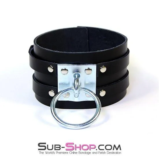 8869A     Dungeon Slave Wide Heavy Bondage Collar