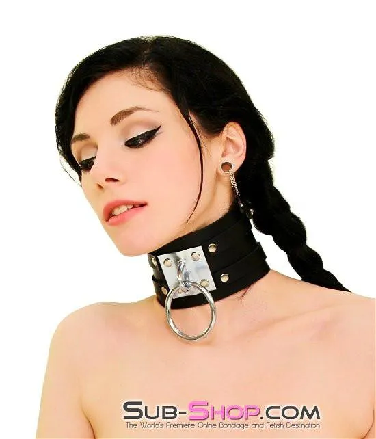 8869A     Dungeon Slave Wide Heavy Bondage Collar