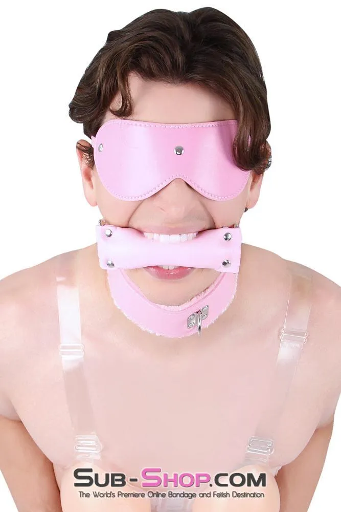 8956DL-SIS      Sissy Slave Harlot Sissy Hypnosis Stuffed Pink Bit Gag