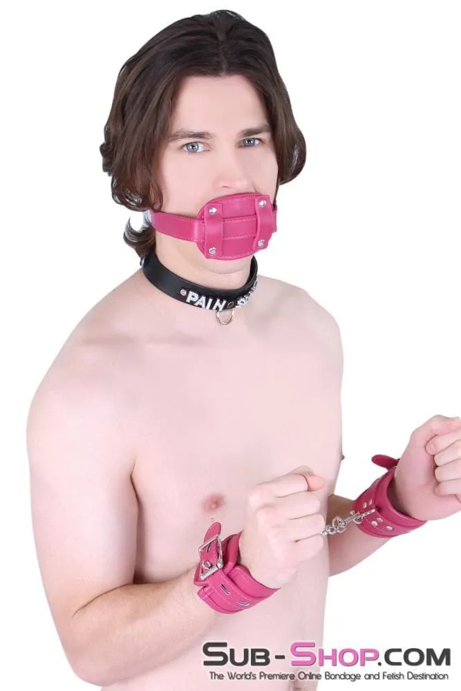 9054DL-SIS      Sissy Boi Deep Throat Sex Bomb Cross-Dressing Sissy Pink Locking 4 Long Rubber Penis Gag