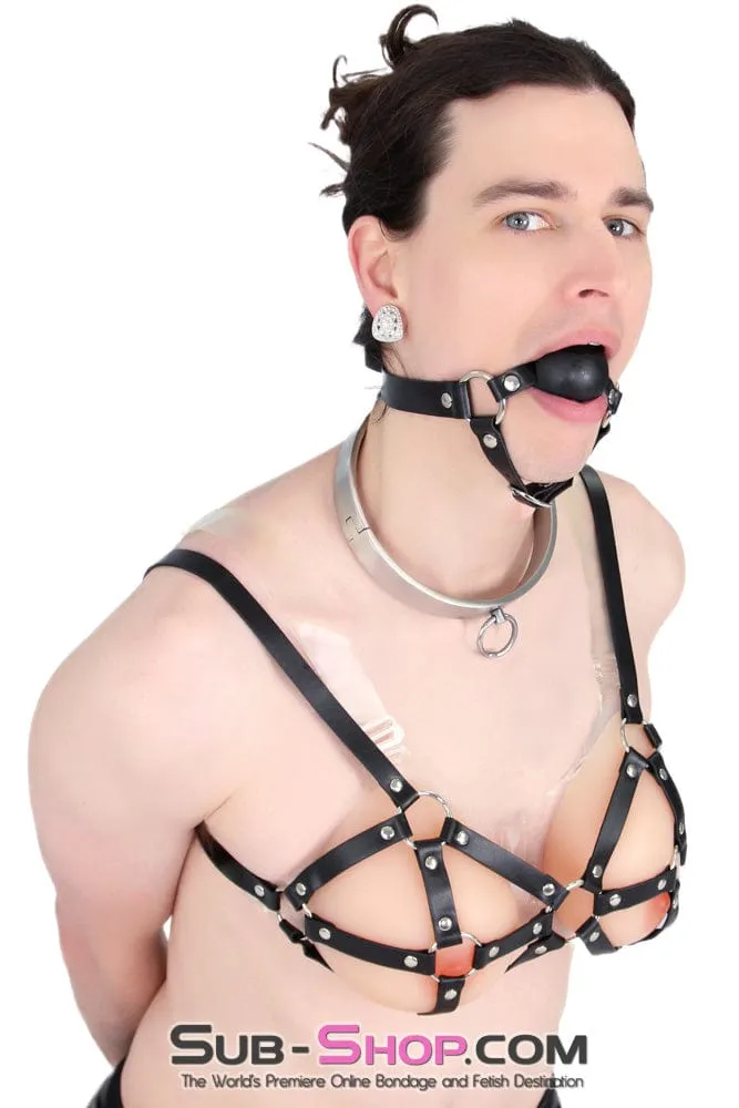 9877RS-SIS      Gia Real Forced Feminization Fantasy Female Led Relationship Feel Silicone Crossdressing Sissy Breast Forms with Nipples and Clear Straps. DD Cup