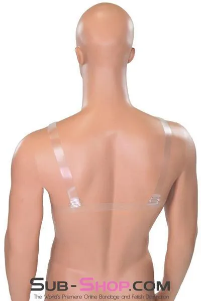 9877RS-SIS      Gia Real Forced Feminization Fantasy Female Led Relationship Feel Silicone Crossdressing Sissy Breast Forms with Nipples and Clear Straps. DD Cup