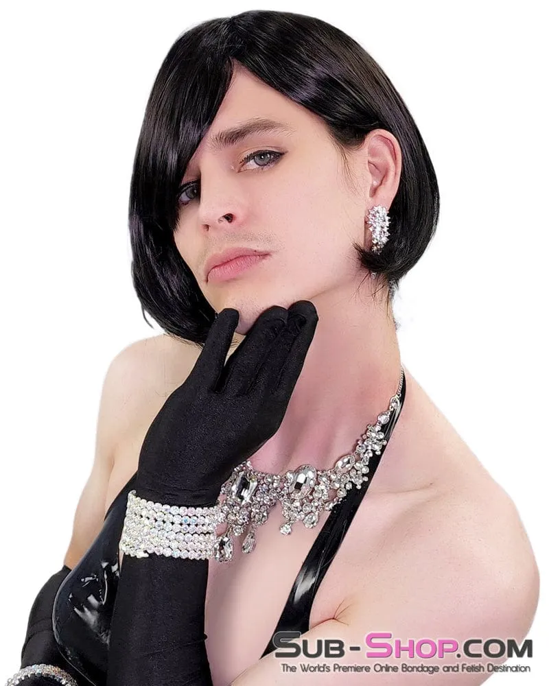 9962AE-SIS      Pretty Sissy Liza 10 Short Bobbed Black Wig