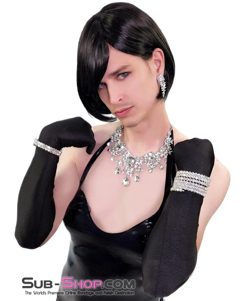 9962AE-SIS      Pretty Sissy Liza 10 Short Bobbed Black Wig