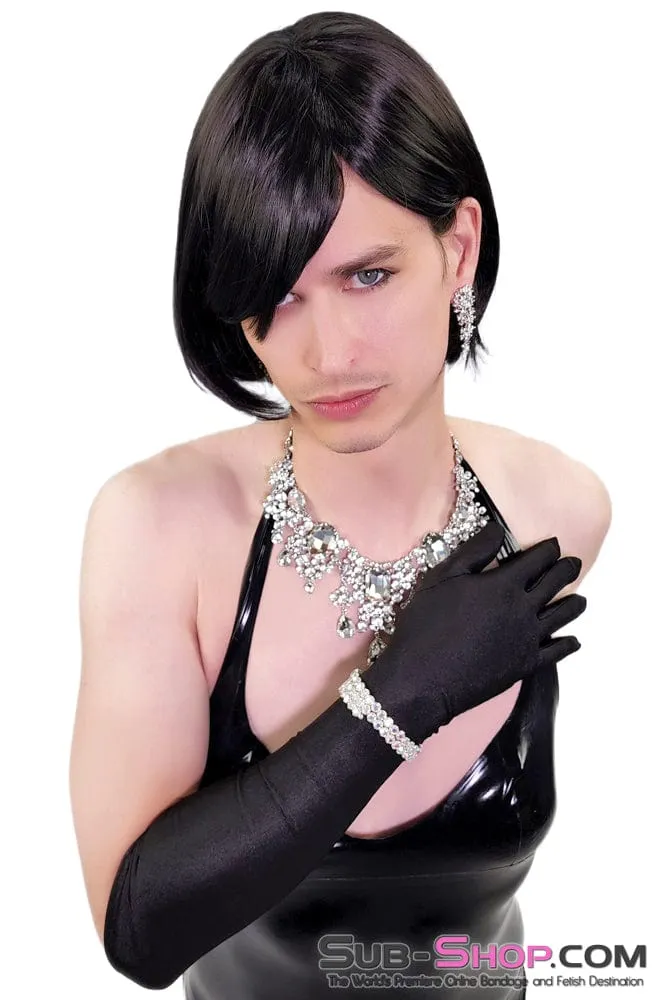 9962AE-SIS      Pretty Sissy Liza 10 Short Bobbed Black Wig