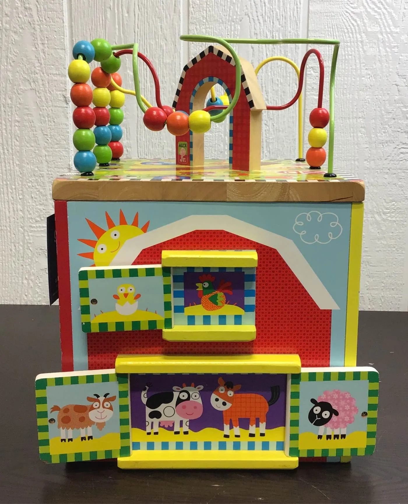 ALEX Jr. My Busy Farm Wooden Activity Cube