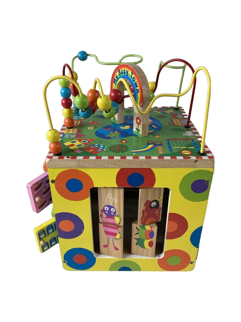 ALEX Jr. My Busy World Wooden Activity Cube