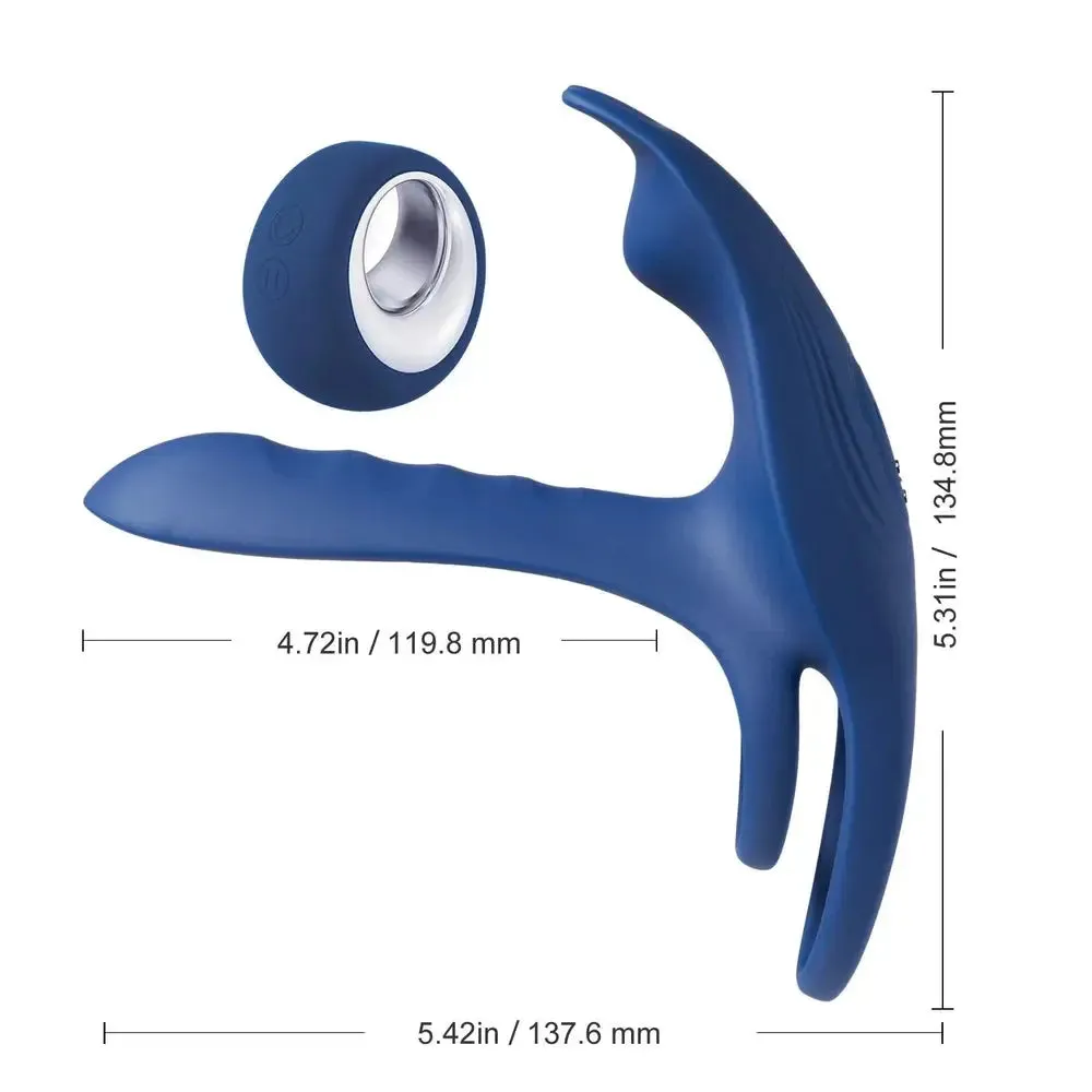 Blue Fox Vibrating Girth Enhancer Penis Sleeve Sex Toy for Men - Blue