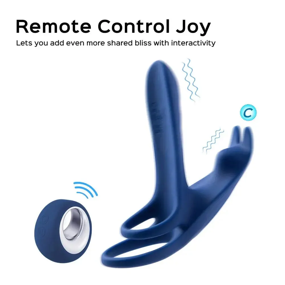 Blue Fox Vibrating Girth Enhancer Penis Sleeve Sex Toy for Men - Blue