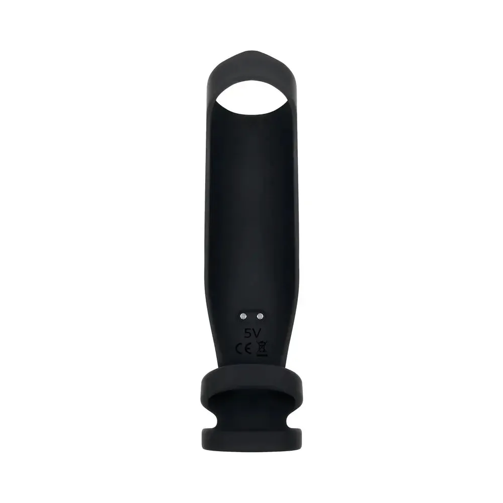 Body Safe Penis Sleeve Vibrating Silicone Penis Sheath Black