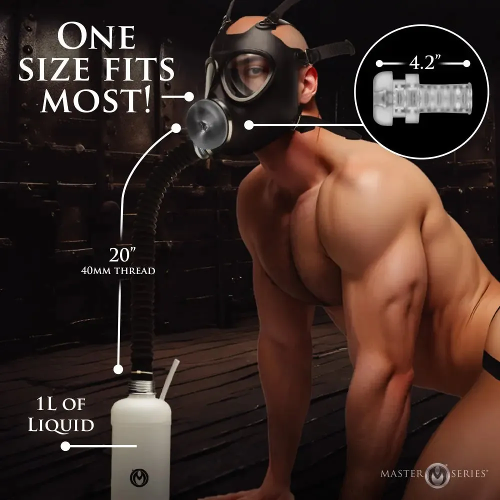 Bondage Breath Play Hood Overload Stroker Gas Mask Kit
